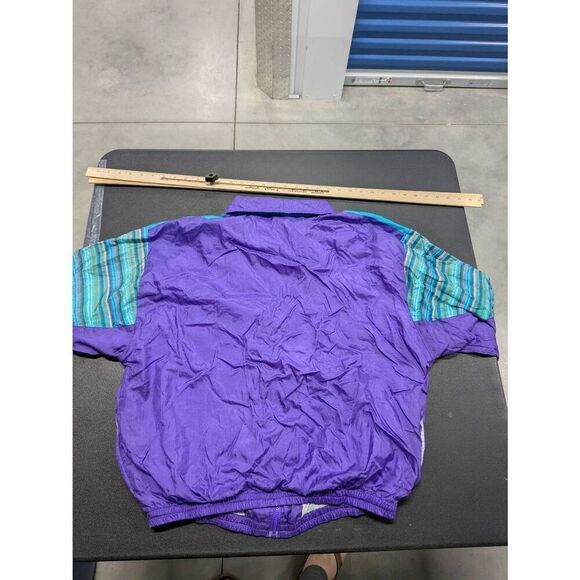 Vintage Pro Spirit 90's Nylon Zip Up Track Jacket Blue/Purple/Teal Women's Size - Picture 2 of 5